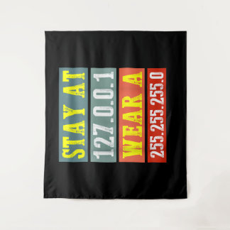 Zuhause-Ingenieure und Tragemaske für Coding Geeks Wandteppich