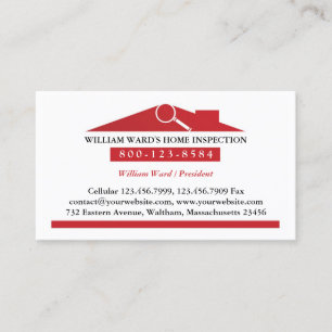 Zuhause Inspection Business Card Visitenkarte