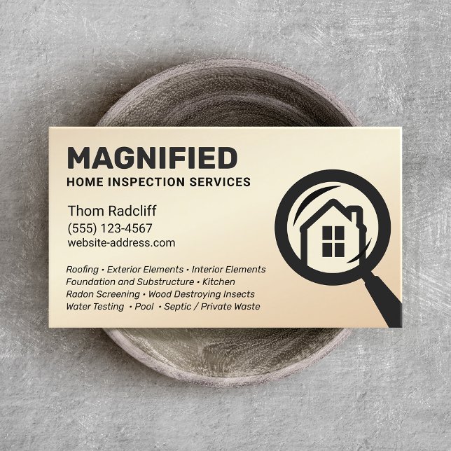 Zuhause Inspection Gold Black Business Card Visitenkarte (Von Creator hochgeladen)