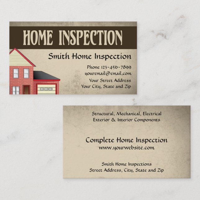 Zuhause Inspector Business Card Visitenkarte (Vorne/Hinten)