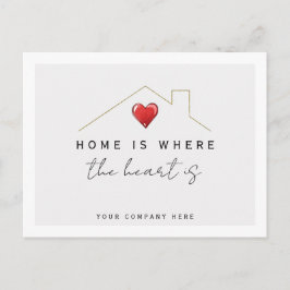 Zuhause is Where the Heart is Realty Marketing Postkarte