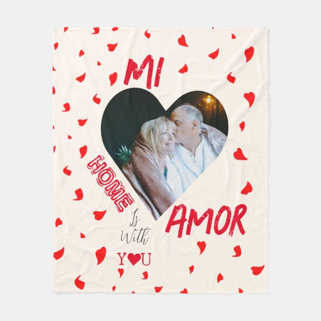 Zuhause ist bei dir Fleece Blanket Geschenk (Vorderseite)