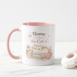 Zuhause ist da, wo die Katze ist Süße Katzen-Kaffe Tasse
