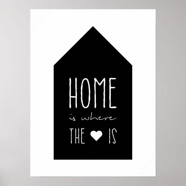Zuhause ist das Herz - inspirierendes Poster (Vorne)