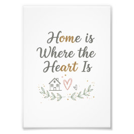 Zuhause ist das Herzstück - Cosy Wall Art Zitat Fotodruck