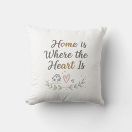 Zuhause ist das Herzstück - Cosy Wall Art Zitat Kissen