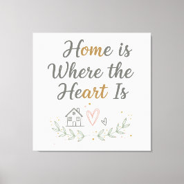 Zuhause ist das Herzstück - Cosy Wall Art Zitat Leinwanddruck
