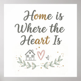 Zuhause ist das Herzstück - Cosy Wall Art Zitat Poster