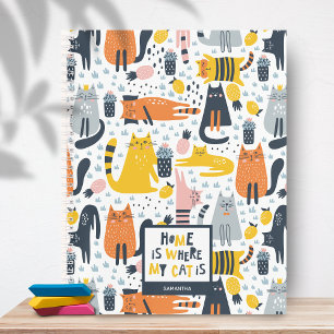 Zuhause ist der Mit Monogramm Name meiner Katze Notizbuch