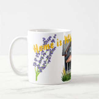 Zuhause ist der Ort, an dem das Herz liegt Kaffeetasse