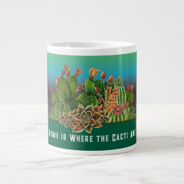 Zuhause ist der Ort, an dem die Kakteen Jumbo-Tasse