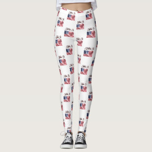 Zuhause ist die Fahne der Vereinigten Staaten am 4 Leggings