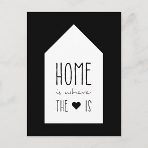 Zuhause ist dort, wo das Herz ist - Inspirationska Postkarte