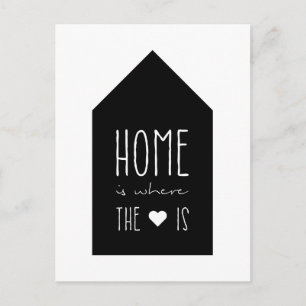 Zuhause ist dort, wo das Herz ist - Inspirationska Postkarte