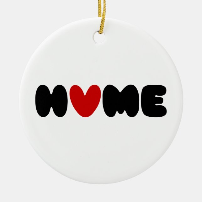 Zuhause ist dort, wo das Herz ist Keramik Ornament (Vorne)