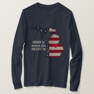 Zuhause ist dort, wo das Herz ist   Michigan Patri T-Shirt