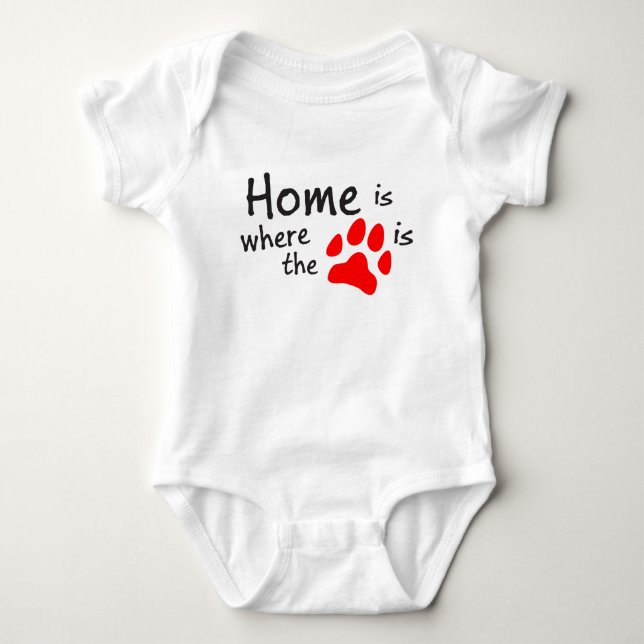 Zuhause ist dort, wo der Pfotendruck Baby Anzug is Baby Strampler (Vorderseite)