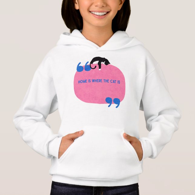 Zuhause ist dort, wo die Katze ist | Cosy Cat Love Hoodie (Vorderseite)