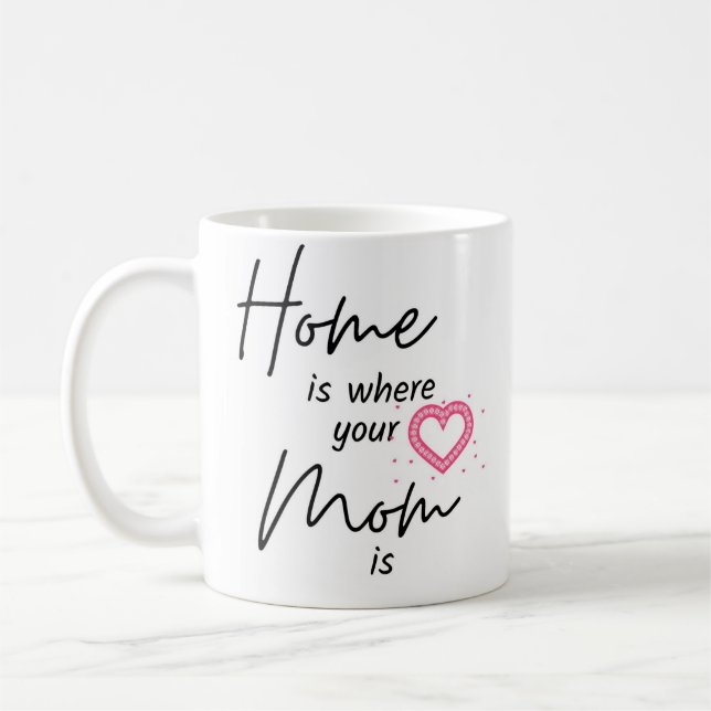Zuhause ist dort, wo Ihre Mama ist Kaffeetasse (Links)