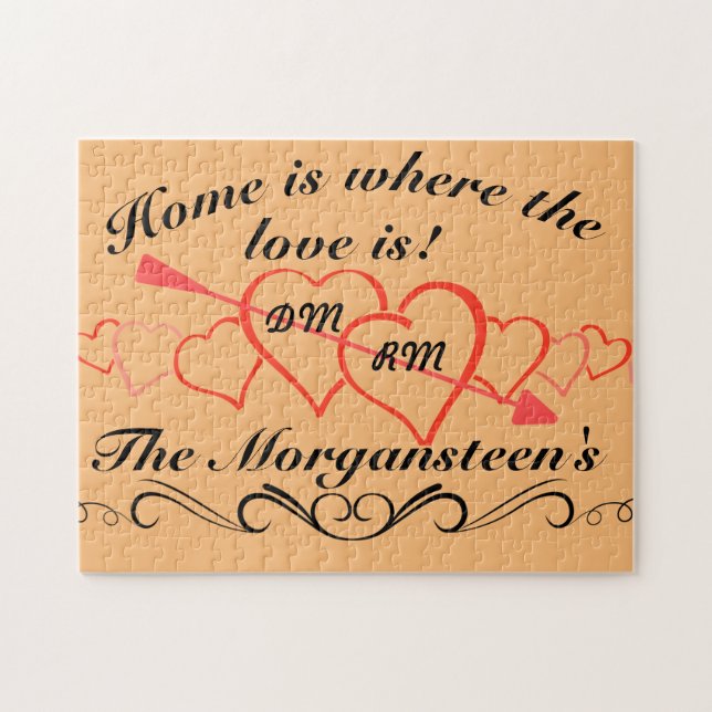 Zuhause ist dort, wo Liebe Familienname und Lover- (Horizontal)