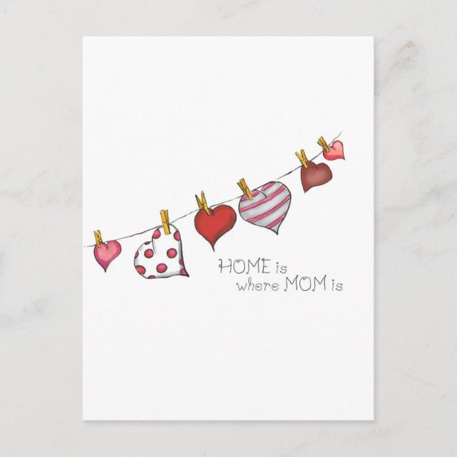 Zuhause ist dort, wo Mama ist - Design für Mama Postkarte (Vorderseite)