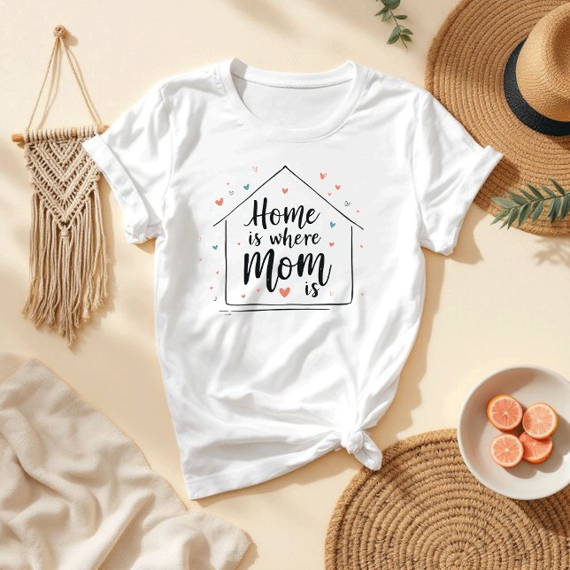 Zuhause ist dort, wo Mama ist | Niedliche Minimali T-Shirt (Von Creator hochgeladen)
