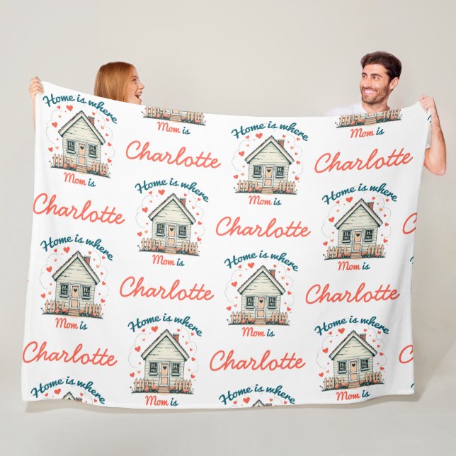 Zuhause ist dort, wo Mama ist | Niedliche psychisc Fleecedecke (Beispiel)