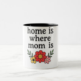 Zuhause ist dort, wo Mama ist Zweifarbige Tasse