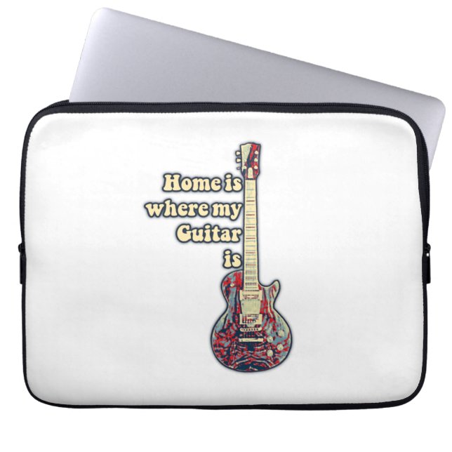 Zuhause ist dort, wo meine Gitarre ist. motivieren Laptopschutzhülle (Vorderseite)