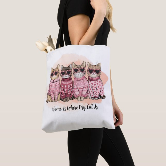 Zuhause ist dort, wo meine Katze ist Tasche (Von Nahem)