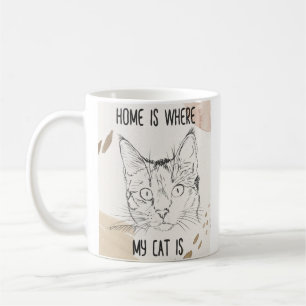 Zuhause ist dort, wo meine Katze ist, Zuhause, wo Kaffeetasse