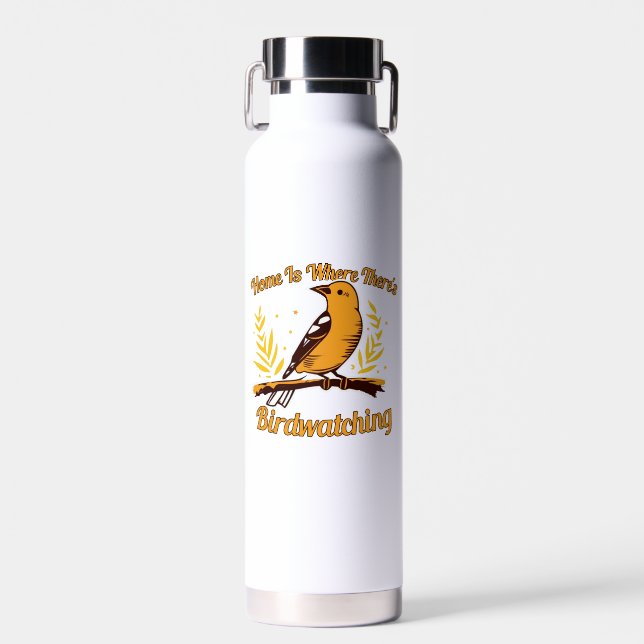 Zuhause ist dort, wo Vogelbeobachtung ist Trinkflasche (Vorne)