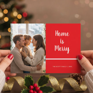 Zuhause ist frohe Familie zusammen Weihnachtskarte Feiertagskarte