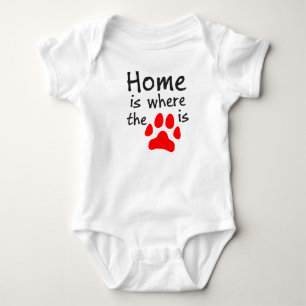 Zuhause ist hier der Pfotendruck Baby Bodysuit Baby Strampler