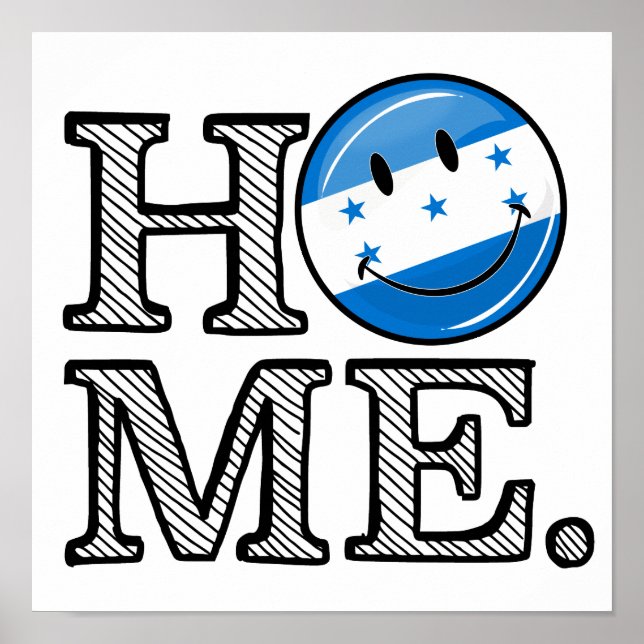Zuhause ist Honduras lächelnd Flag Housewarming Poster (Vorne)
