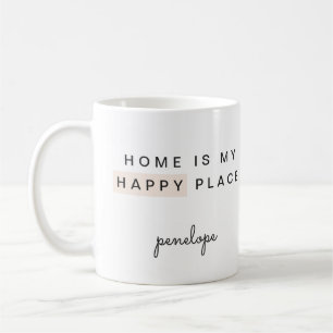 Zuhause ist mein glücklicher Ort mit Name Kaffeetasse