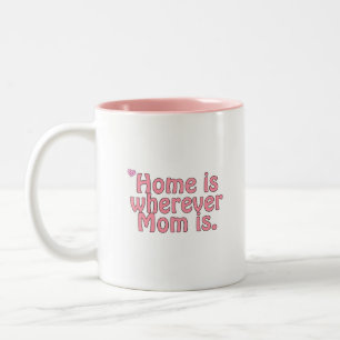 Zuhause ist überall dort, wo Mama ist. Zweifarbige Tasse