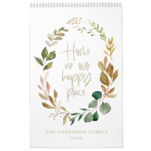 Zuhause ist unser glückliches Foto mit Aquarelle Kalender