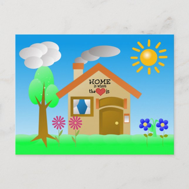 Zuhause ist, wo das Herz ist Postkarte (Vorderseite)
