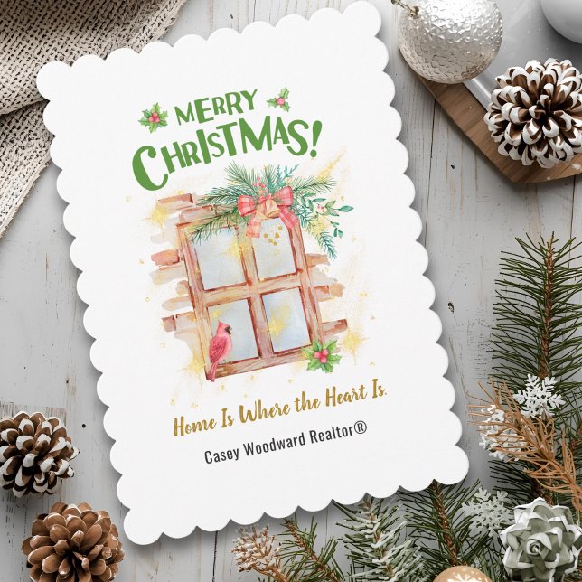 Zuhause ist, wo das Herz ist | Realtor Christmas Dankeskarte (Von Creator hochgeladen)