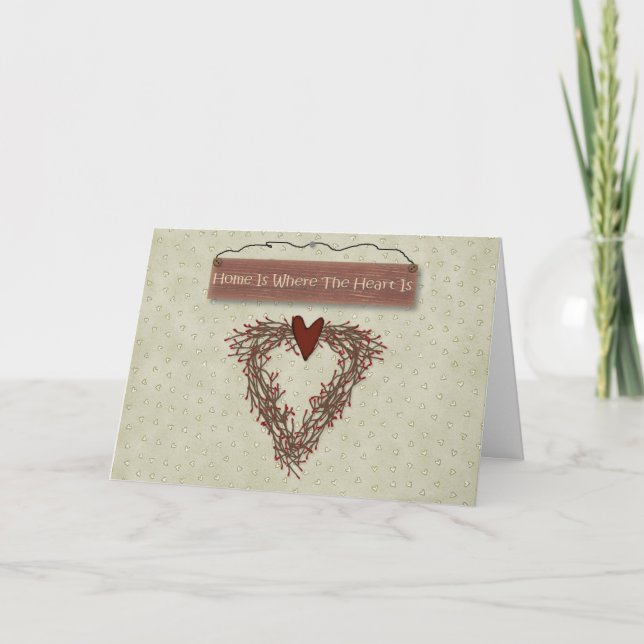 Zuhause ist, wo das Herz Karte des Valentines (Vorderseite)