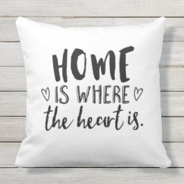 Zuhause ist, wo das Herz Typografie ist Kissen
