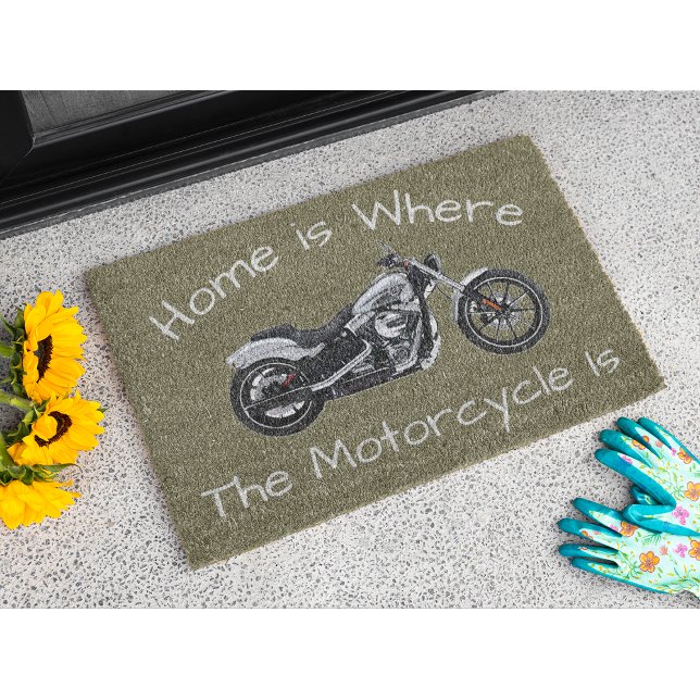 Zuhause ist, wo das Motorrad Tür Willkommensmat is Fußmatte (Home is Where the Motorcycle is Welcome Doormat)