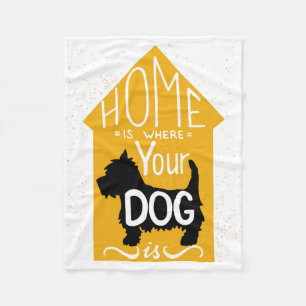 Zuhause ist, wo der Hund ist Fleecedecke