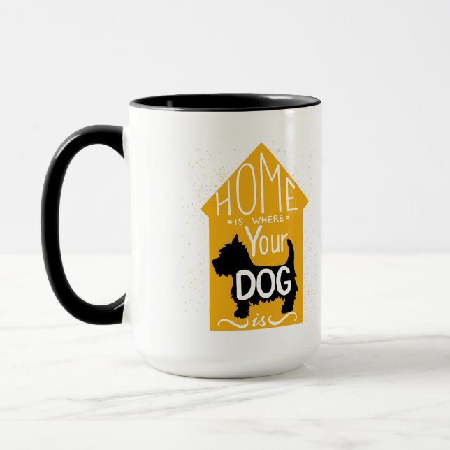 Zuhause ist, wo der Hund ist Tasse (Links)