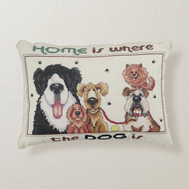 Zuhause ist, wo der Hund Kissen ist (Vorderseite)