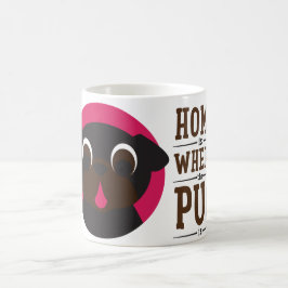 Zuhause ist, wo der Mops Kaffee-Tee-Tasse ist Kaffeetasse