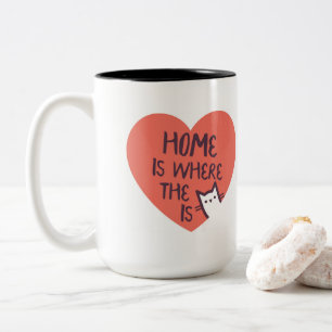Zuhause ist, wo die Katze ist Zweifarbige Tasse