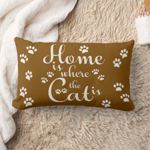 Zuhause ist, wo die Katze kleine Paws ist Lendenkissen