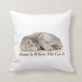 Zuhause ist, wo die Katze Throw-Kissen ist Kissen
